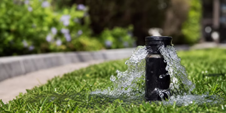 sprinkler lines gushing water when turned off